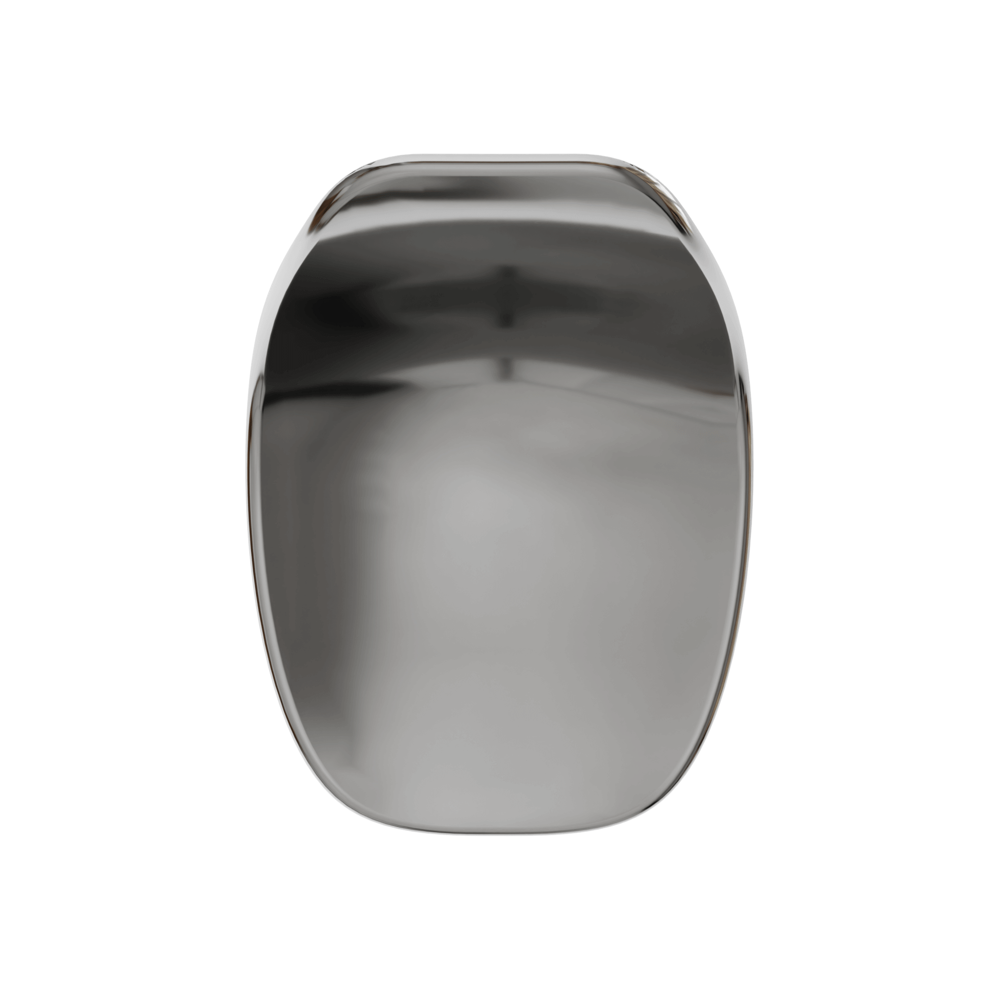 Top View Metallic Slate MicroShell Chair™, a 1/6 scale miniature mid-century modern collectible with a curved shell design.