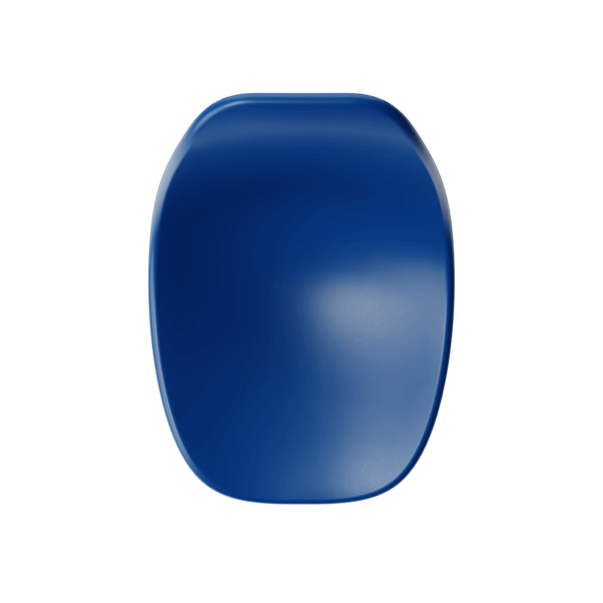 Top View Ultramarine Blue MicroShell Chair™, a 1/6 scale miniature mid-century modern collectible with a curved shell design.